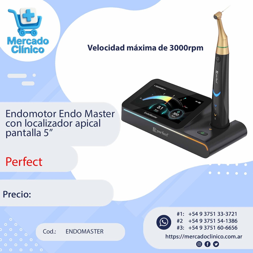 Endomotor Endo Master con localizador apical pantalla 5” - Perfect ...